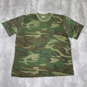 Vintage Gung Ho Camo T-Shirt Mens Small Military Army Short Sleeve Ringer USA